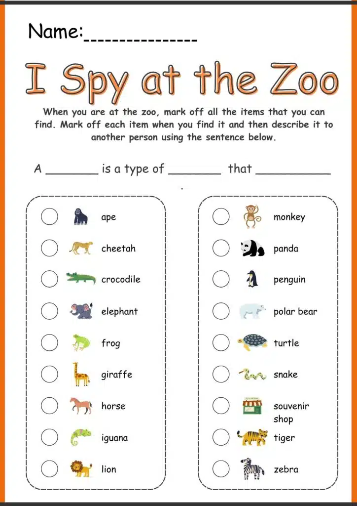 Image showing Zoo Animal Worksheets for Kindergarten