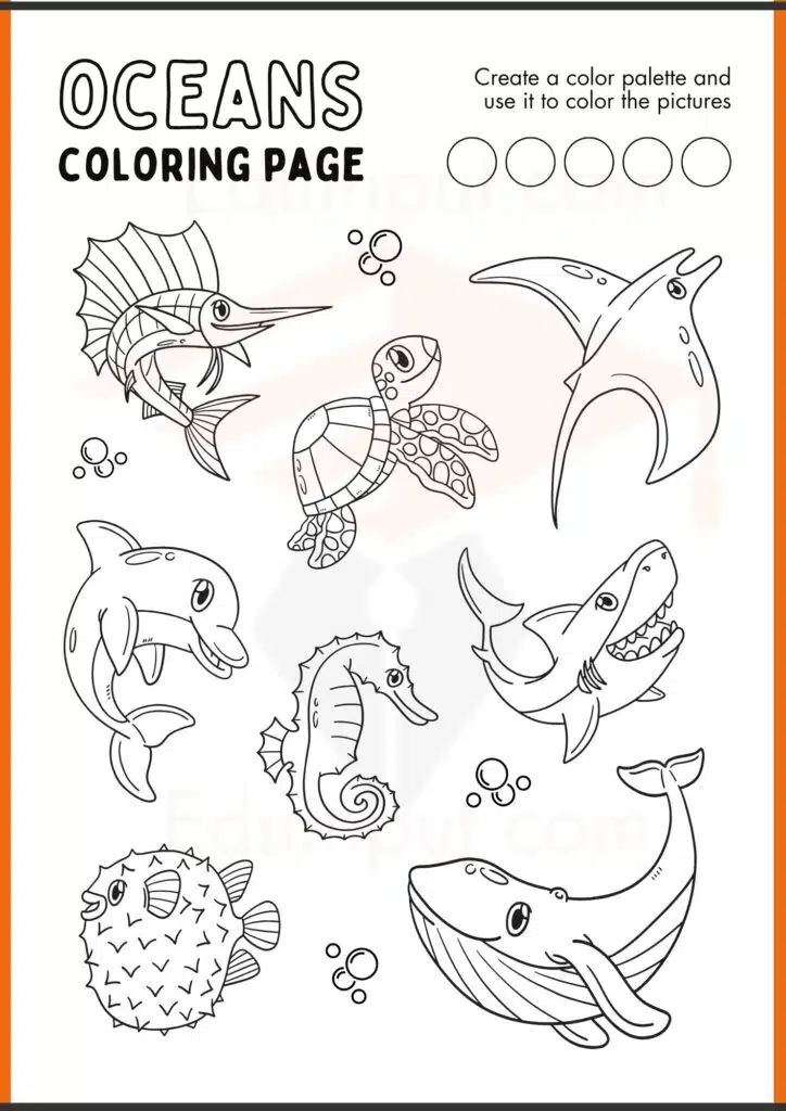 Ocean coloring worksheets 1