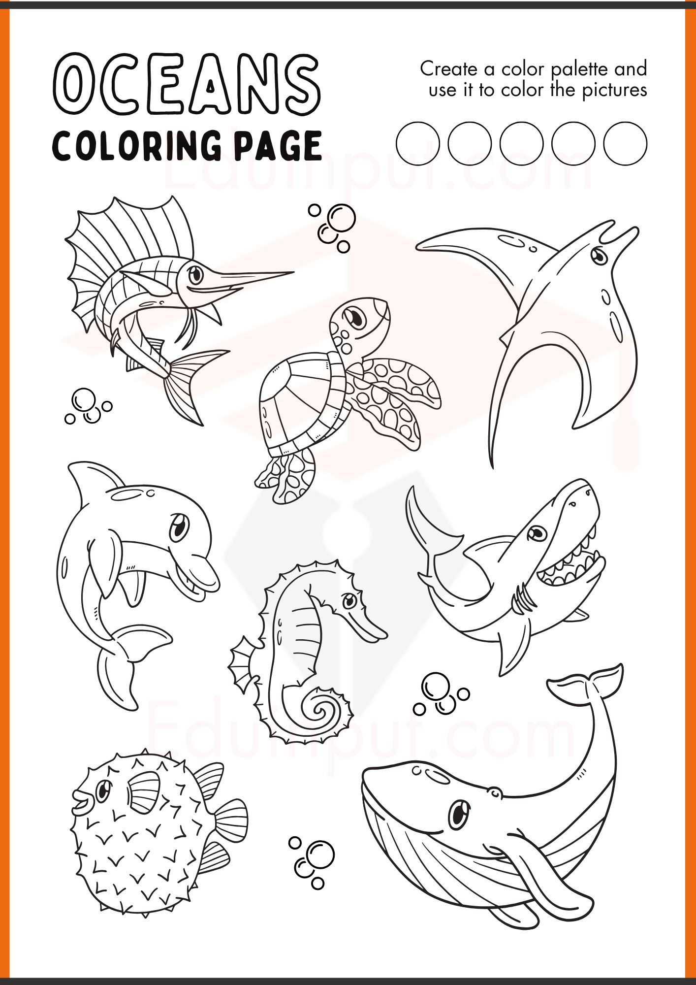 Ocean Worksheets for Kindergarten