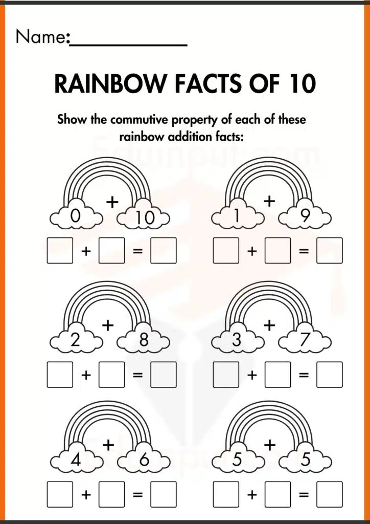 Rainbow Facts of 10 worksheets 4