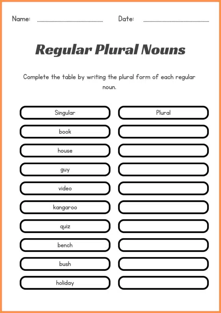 Regularl worksheets 3