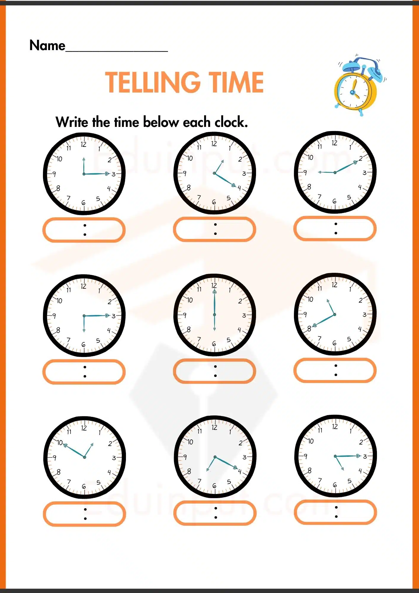 Time Worksheets for Kindergarten