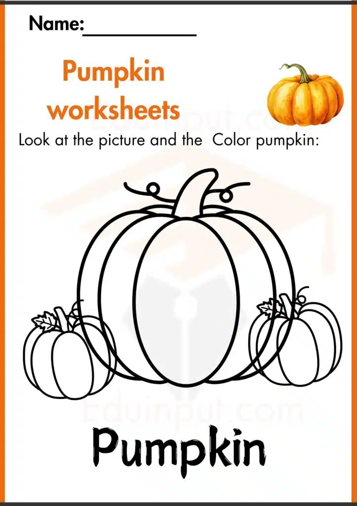 color pumpkin worksheets 2