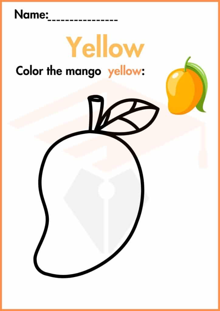 Image showing Yellow Worksheets for Kindergarten