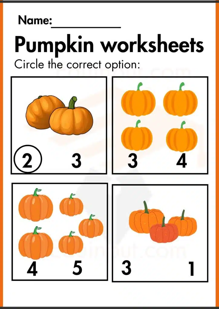 cricle the correct option pumpkin worksheets 3