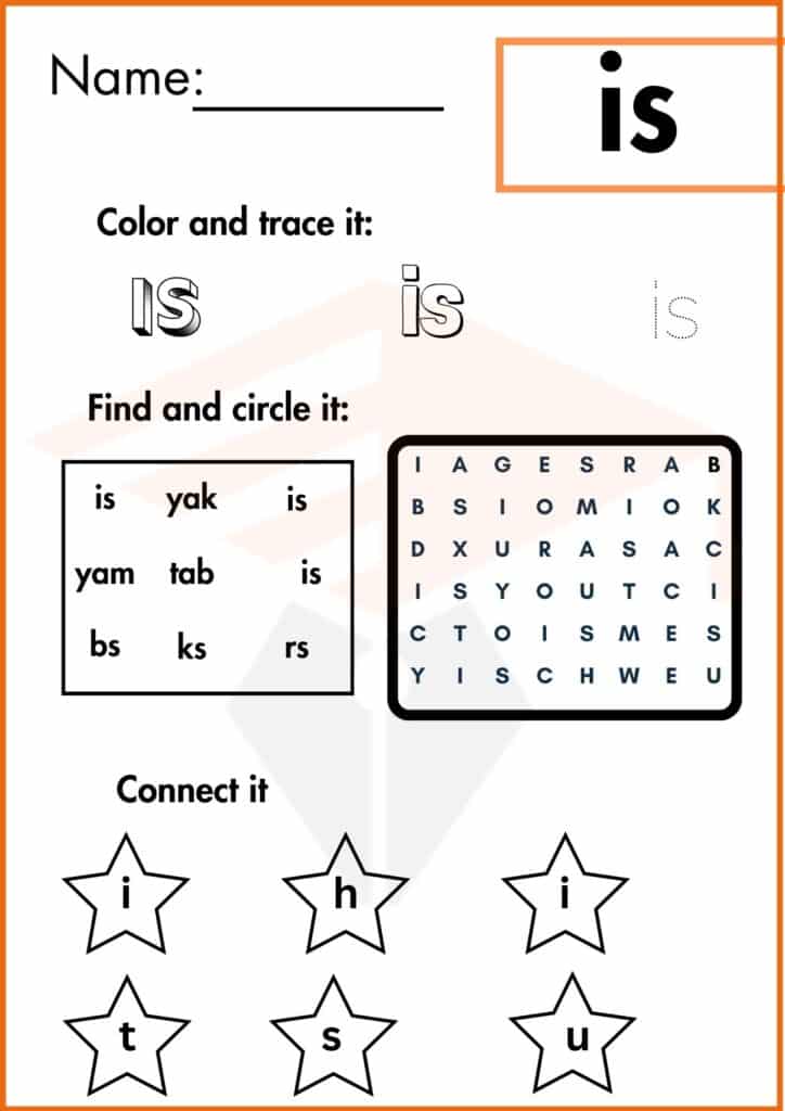 is find color and trace workshets 2