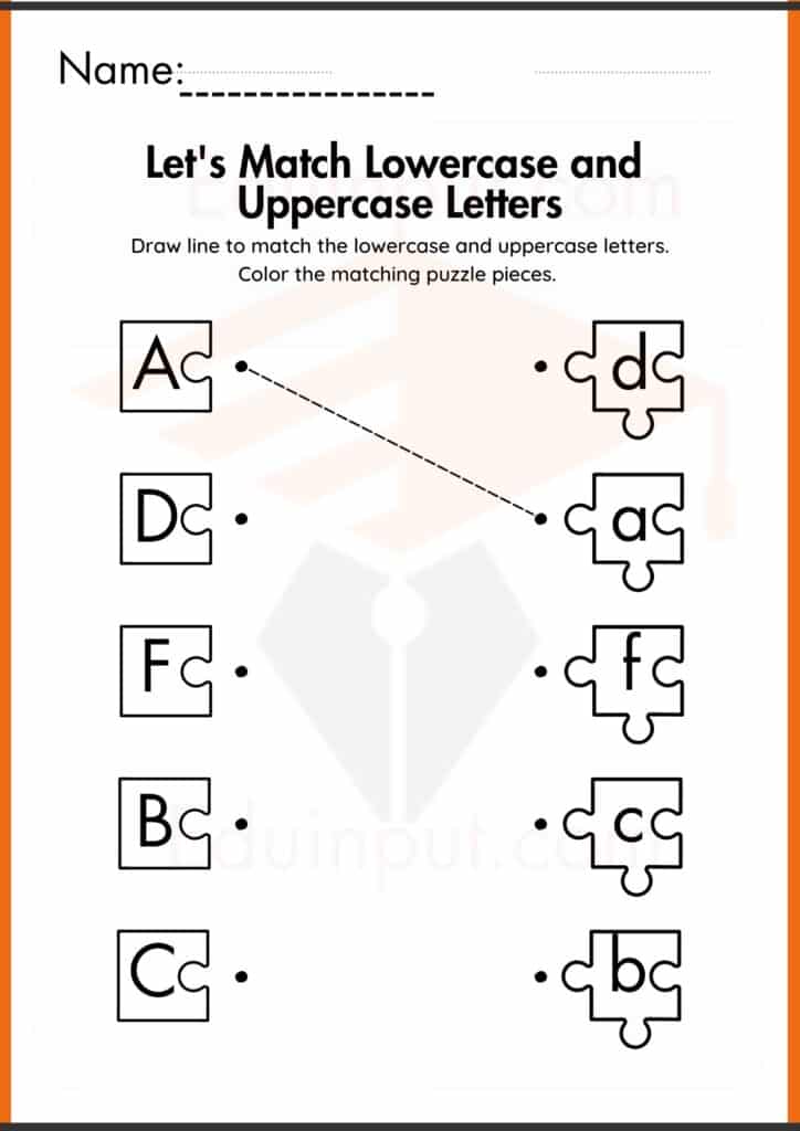match the same letter worksheets 2