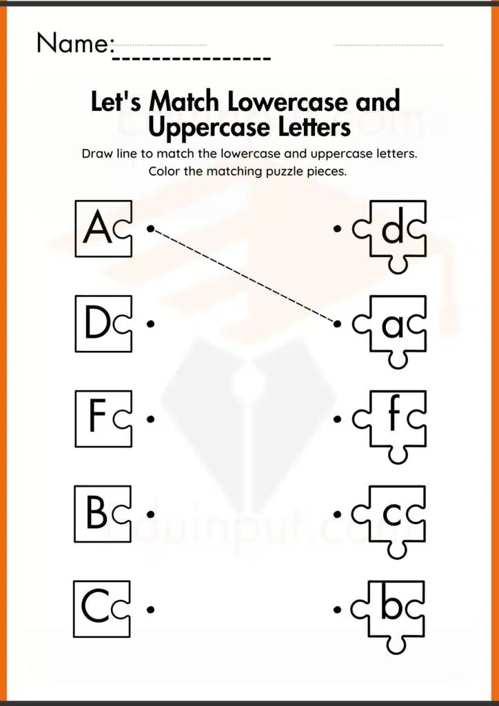 match the same letter worksheets 2