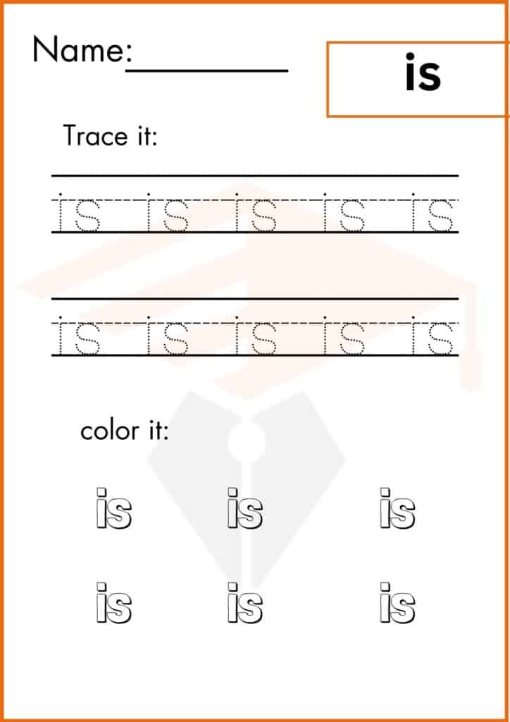 trace and color is worksheets 3