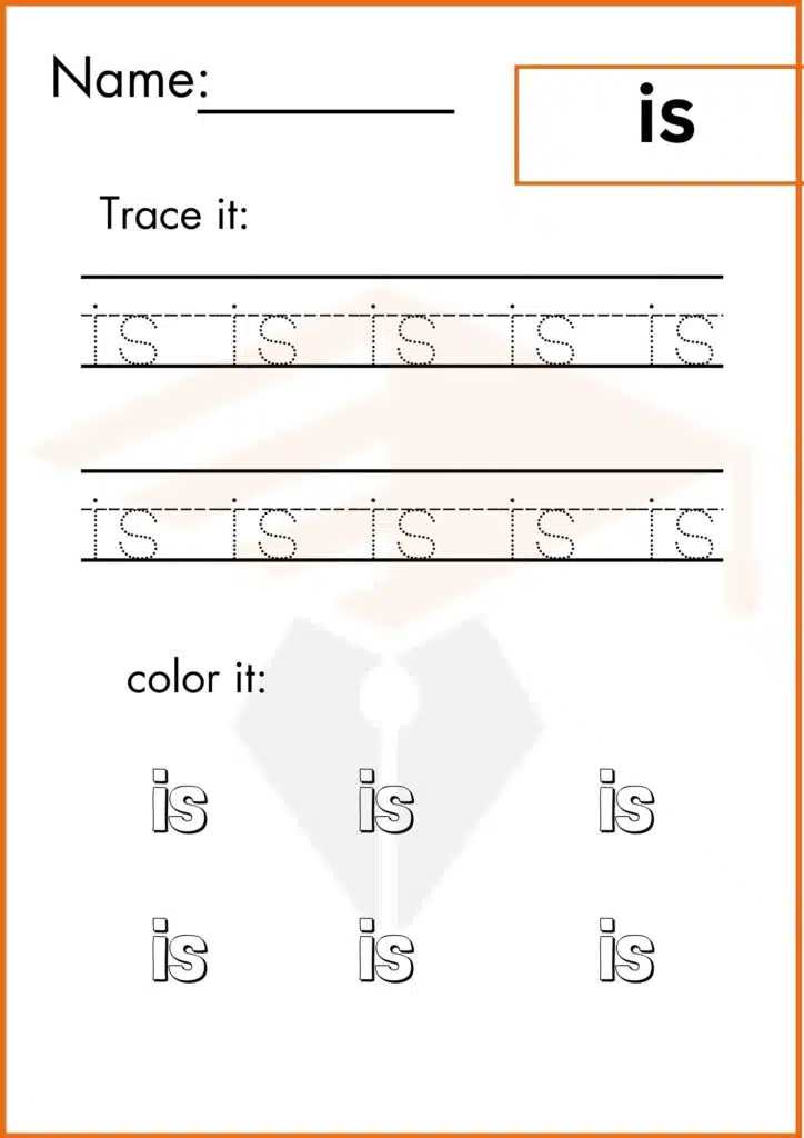 trace and color is worksheets 3