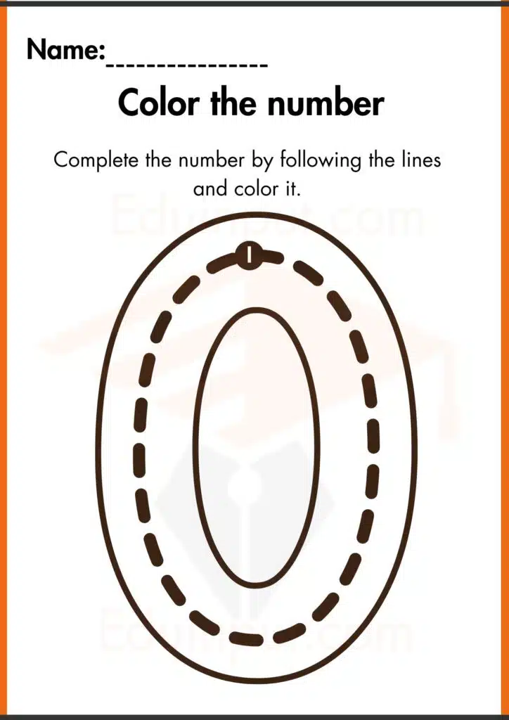 Image showing Zero Coloring Worksheets for Kindergarten