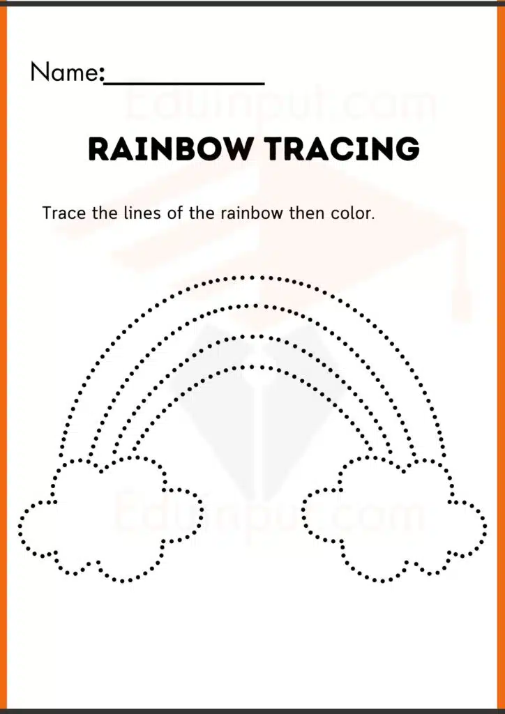 trace the rainbow worksheets 2