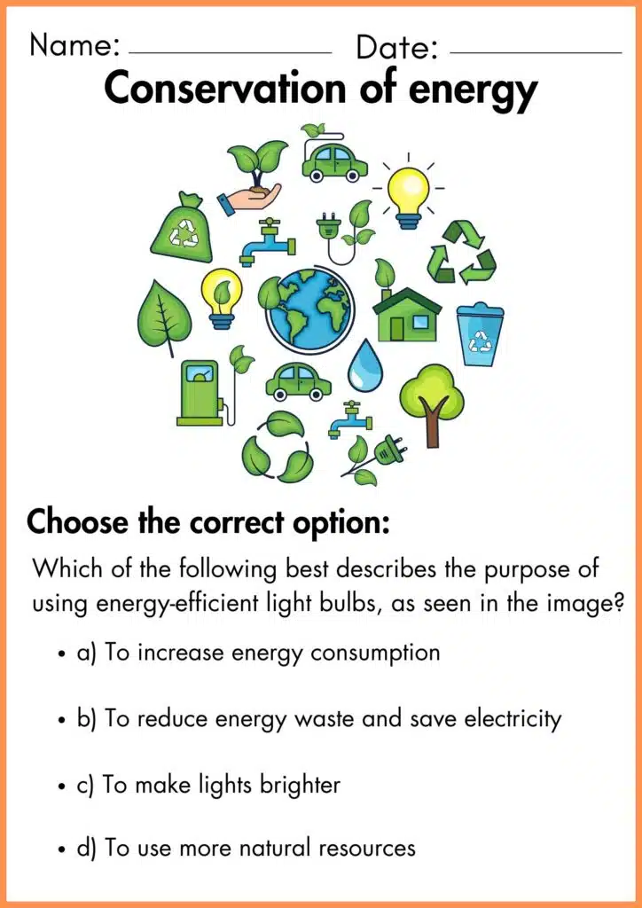Choose the correct option Conservation of energy