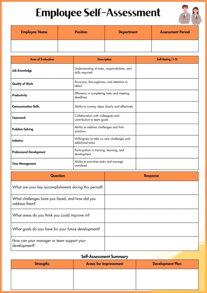 image showing Employee Self-Assessment worksheets