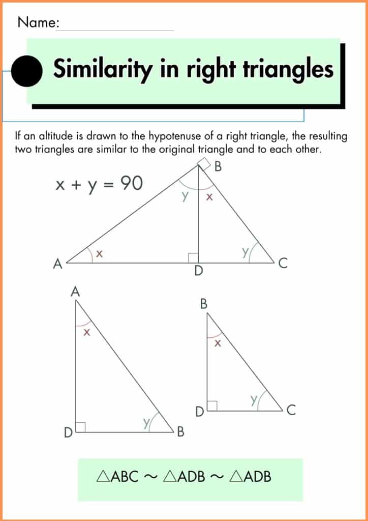 Image showing Solve the question right triangle trigonometry worksheet