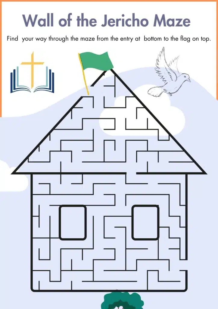 image showing Wall of the Jericho Maze Bible worksheet