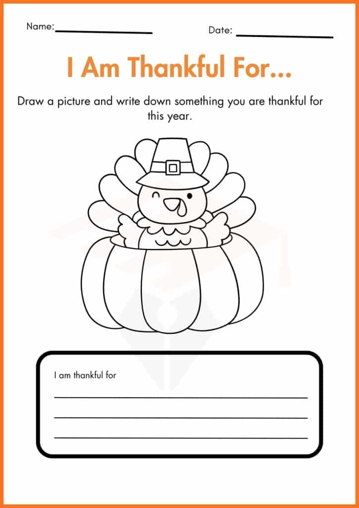 image showing draw a picture i am thankful for worksheet