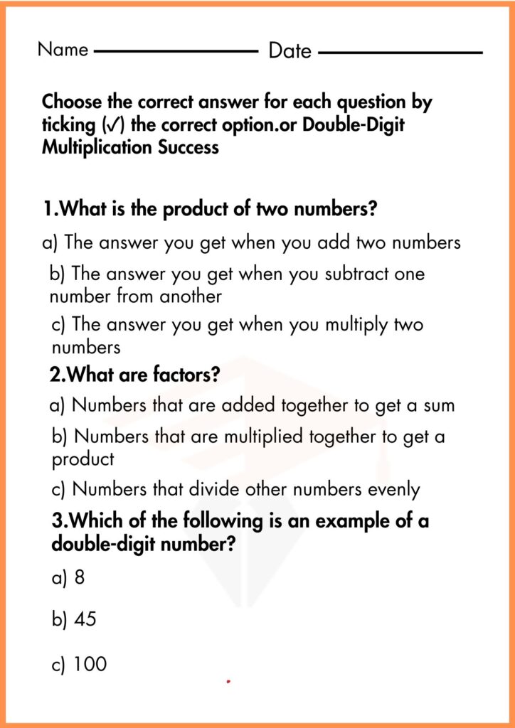 Image showing quiz Two-Digit by -Digit Multiplication Anchor Chart worksheet