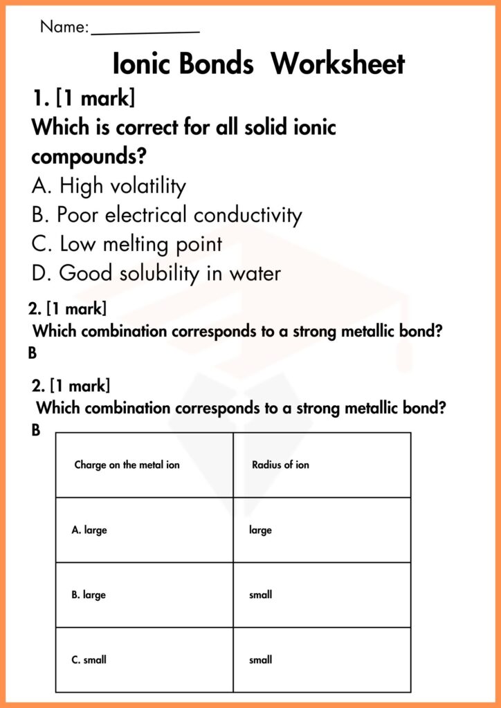 image showing choose the correct ionic bond worksheet