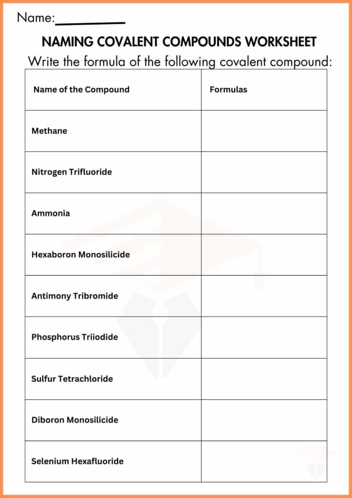 Image showing formula naming covalent compound worksheet