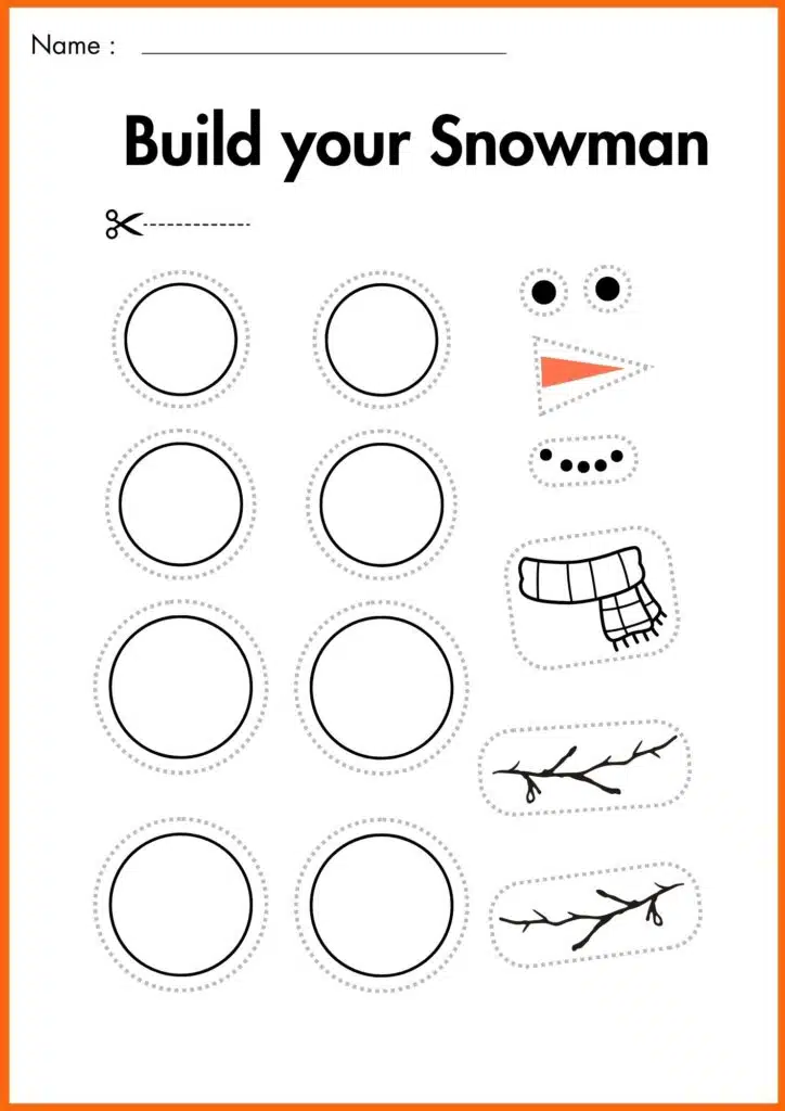 Build your Snowman worksheet 2