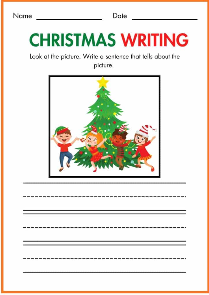 Image showing Christmas writing worksheets 