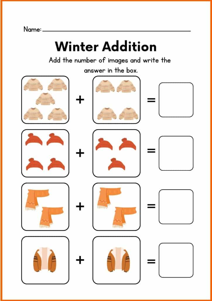 Image showing Winter Addition Worksheets