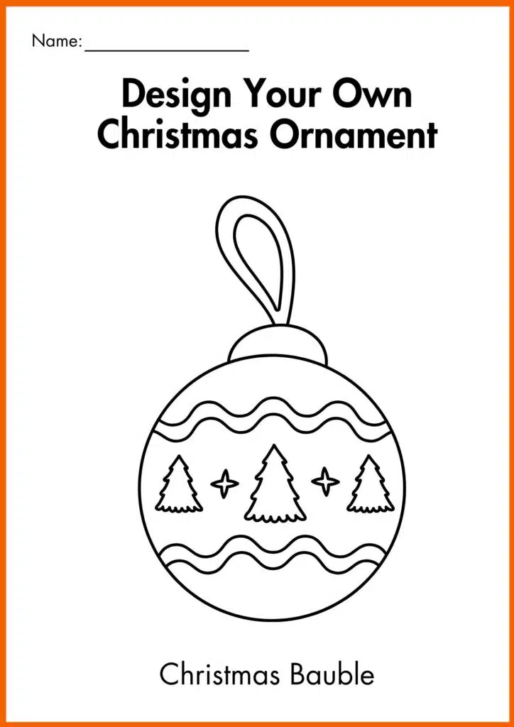 Christmas Ornament Christmas bauble worksheet 4