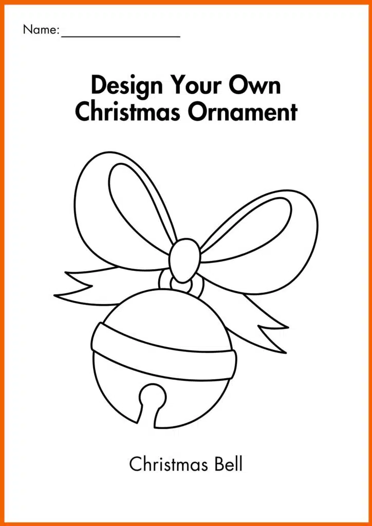 Christmas Ornament bell worksheet 8