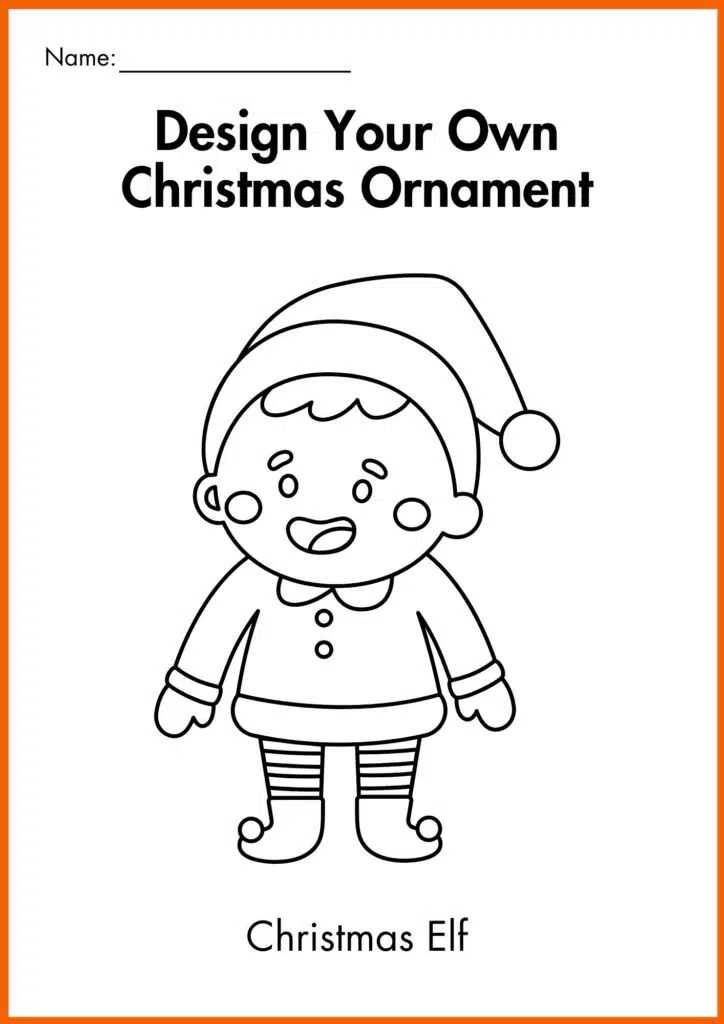 Christmas Ornament christmas elf worksheet 3
