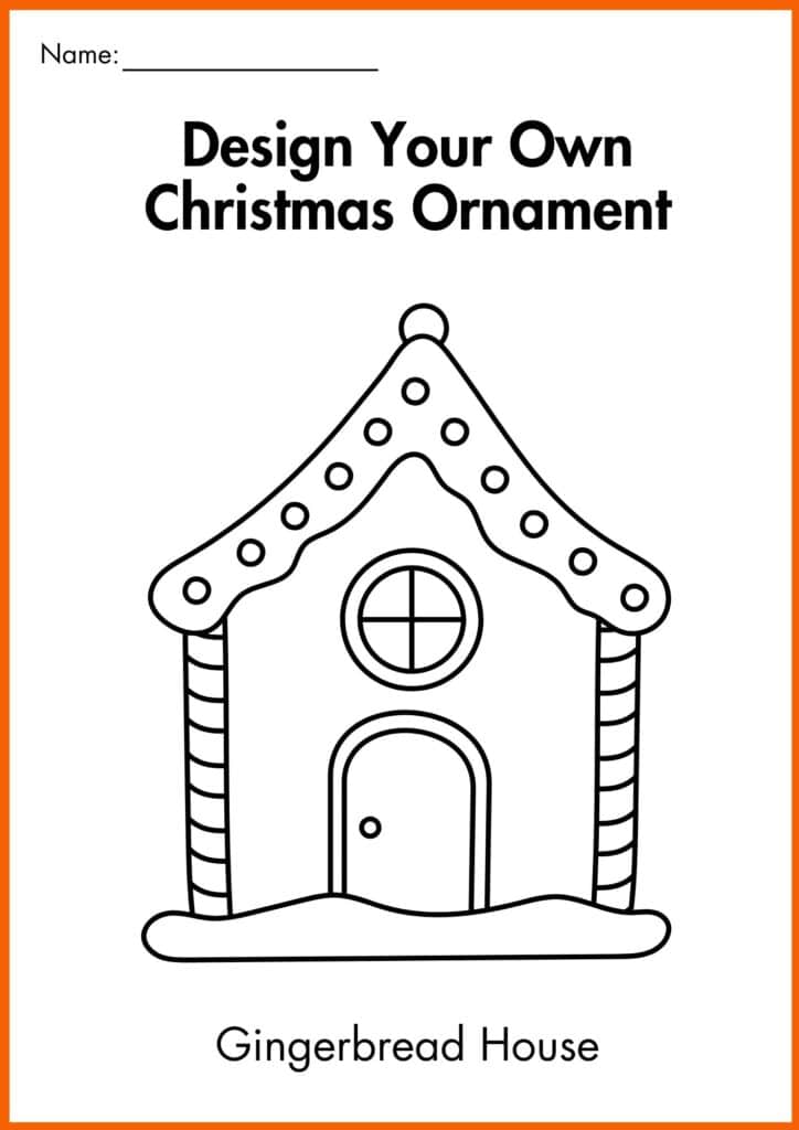 Christmas Ornament gingerbread house worksheet 6