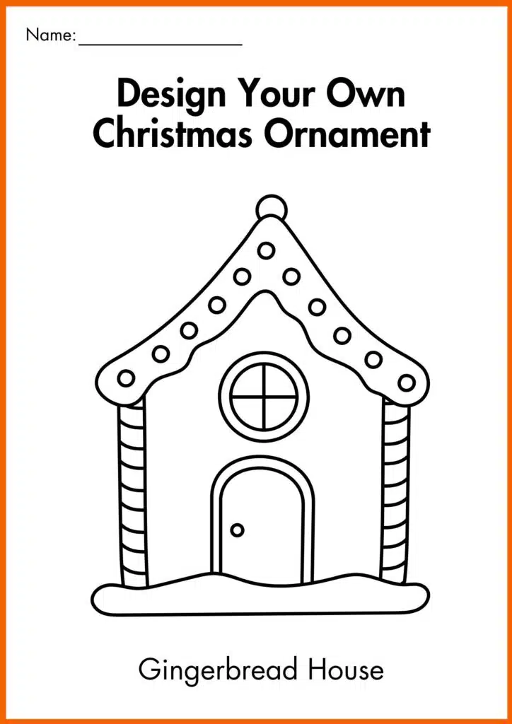 Christmas Ornament gingerbread house worksheet 6