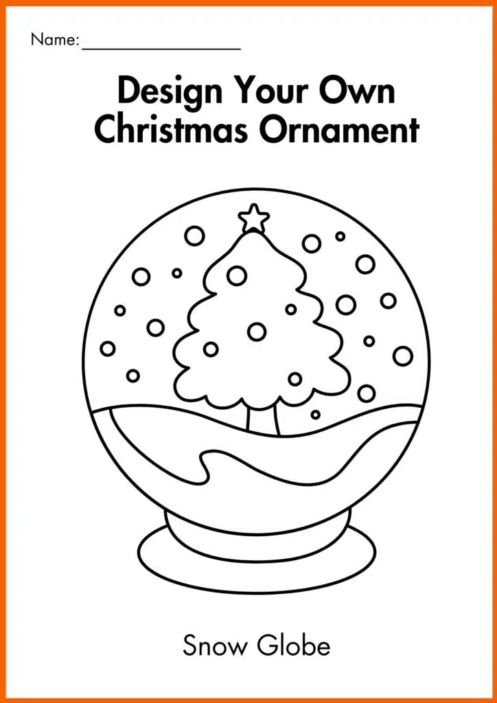 Christmas Ornament snow globe worksheet 2