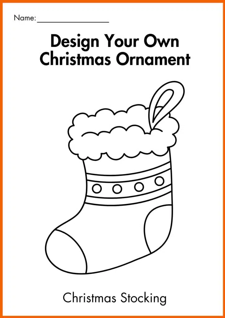 Christmas Ornament stocking worksheet 5
