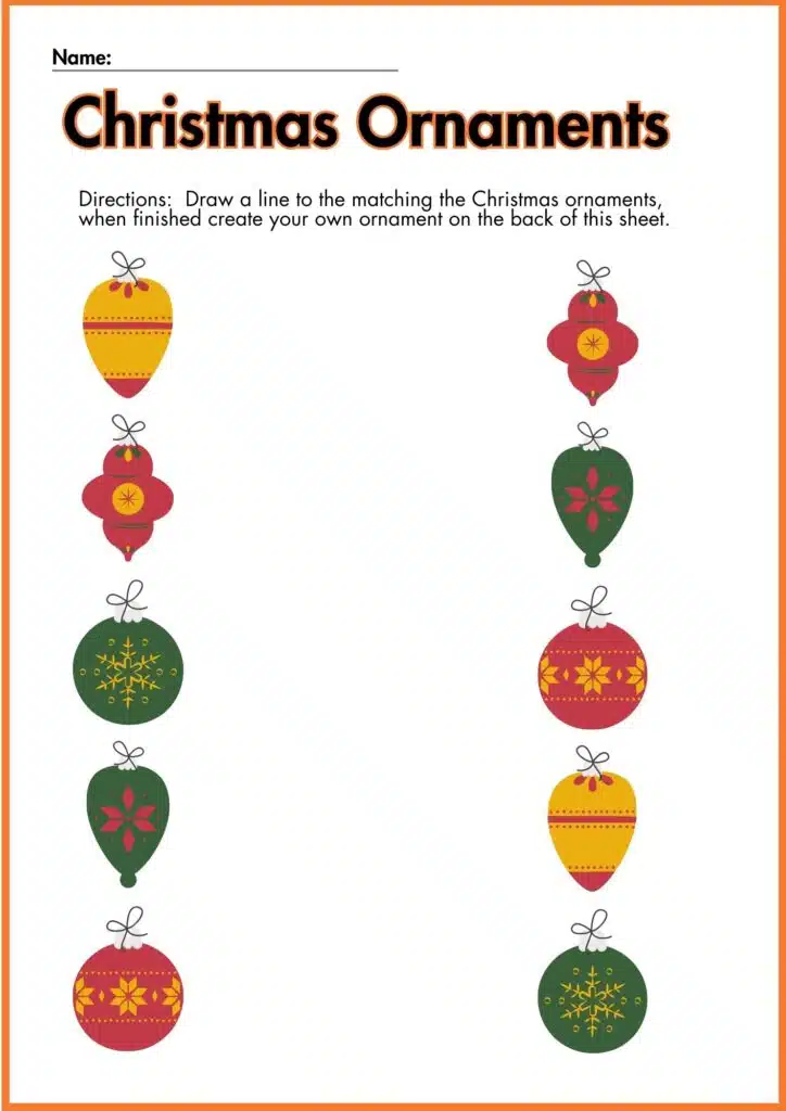 Image showing Christmas Matching Worksheets for kindergarten