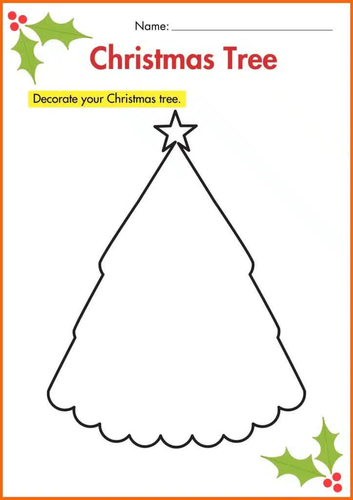 Christmas Tree Decorating worksheet 3