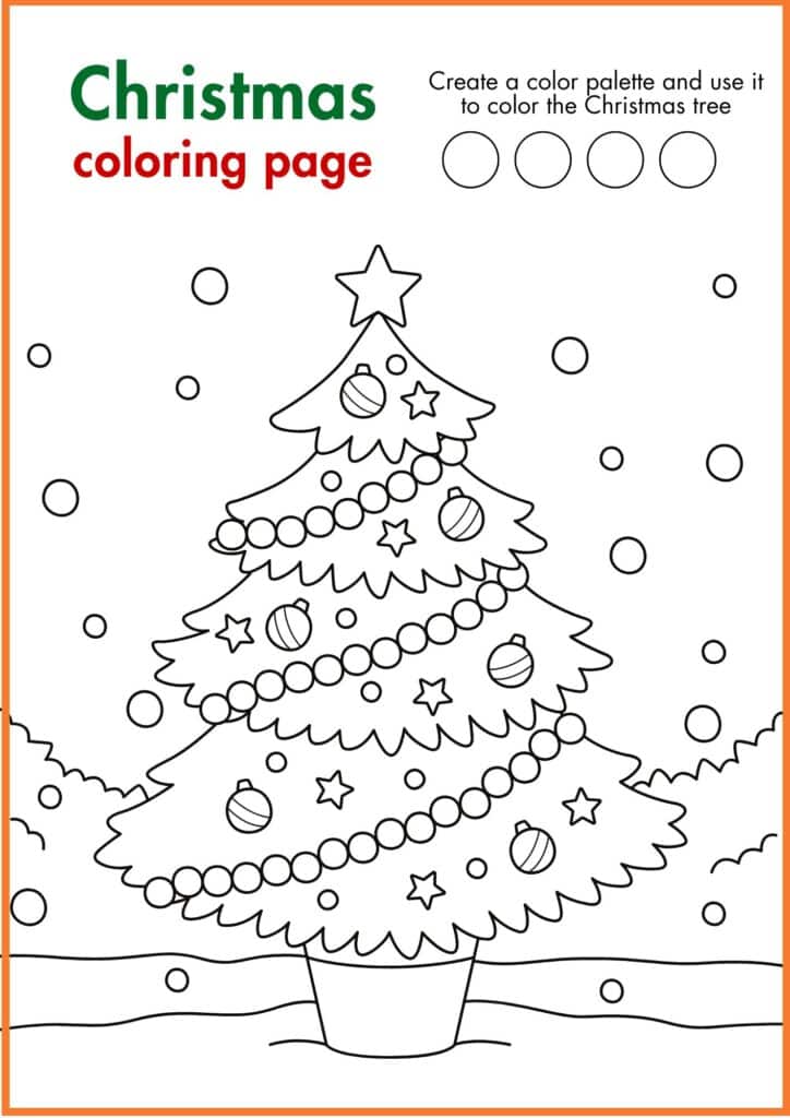 Image showing Create a color and use it color the christmas tree
