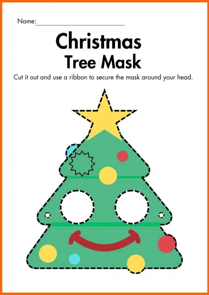 Christmas tree ornaments shapes worksheets 2