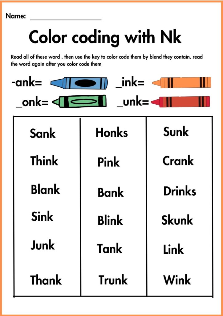 image showing Color coding with Nk worksheet 