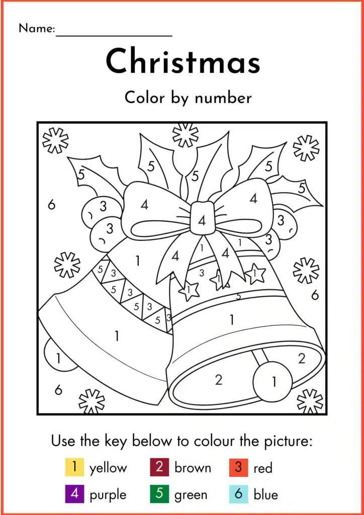 Image showing Christmas color by Number worksheets