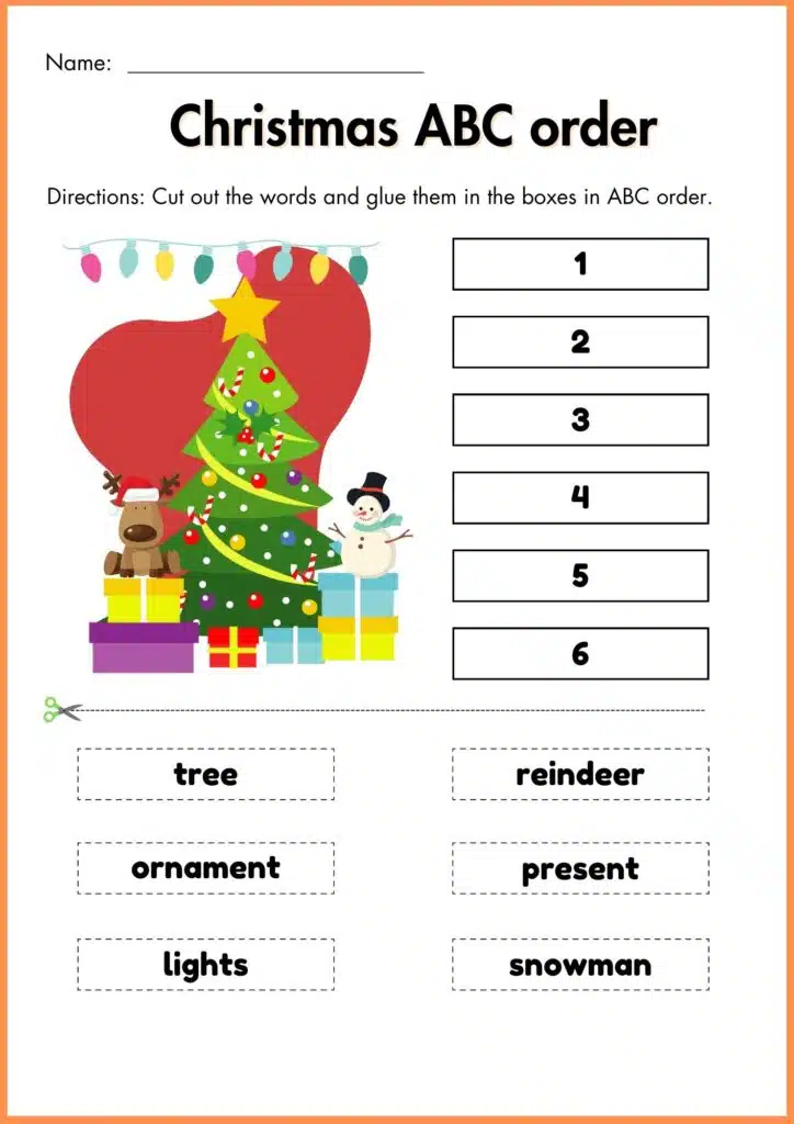 Image showing Cut and Paste Christmas worksheets