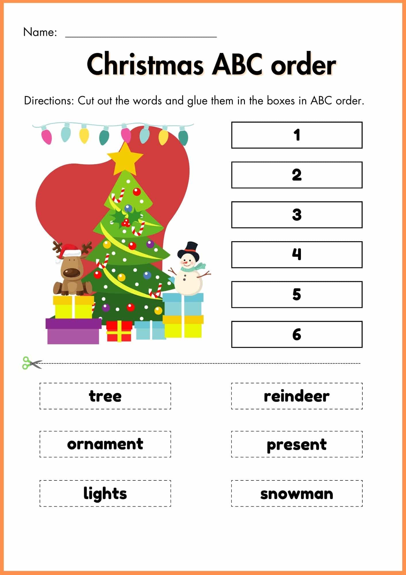 Free Printable Cut and Paste Christmas Worksheets (Download Now)
