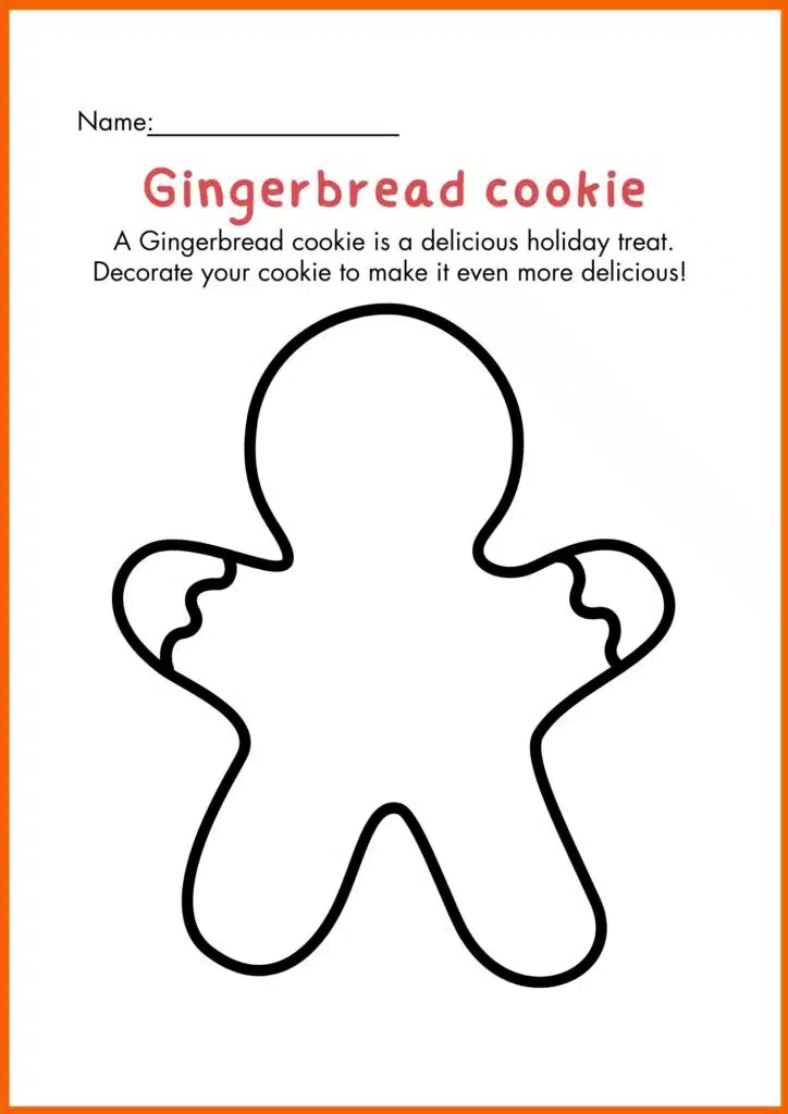 Gingerbread cookie decorate worksheet 1