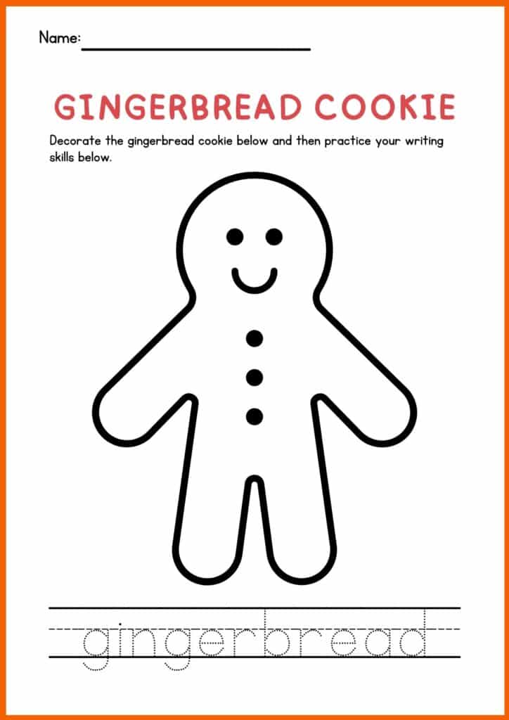 Image showing Gingerbread Men and Christmas Cookies Worksheets