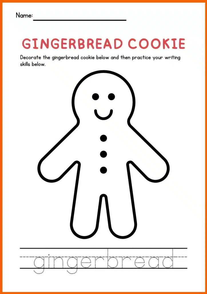 Image showing Gingerbread Men and Christmas Cookies Worksheets