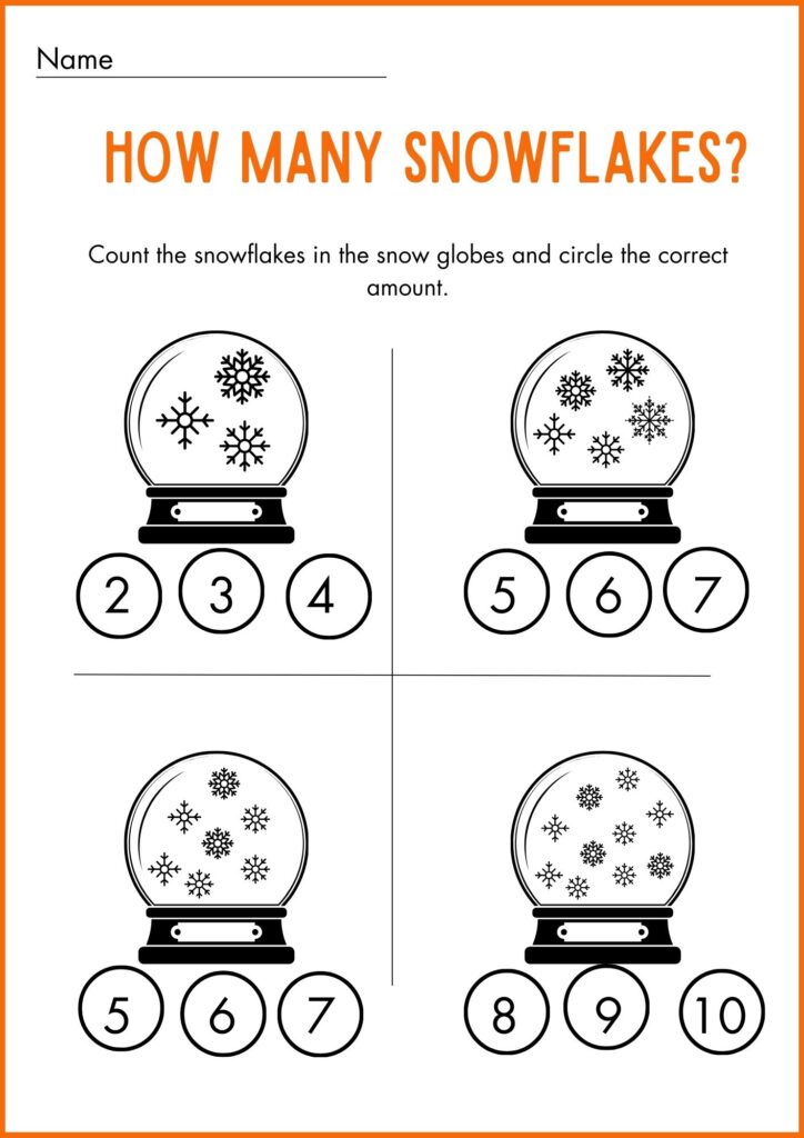 How many snowflakes worksheet 2