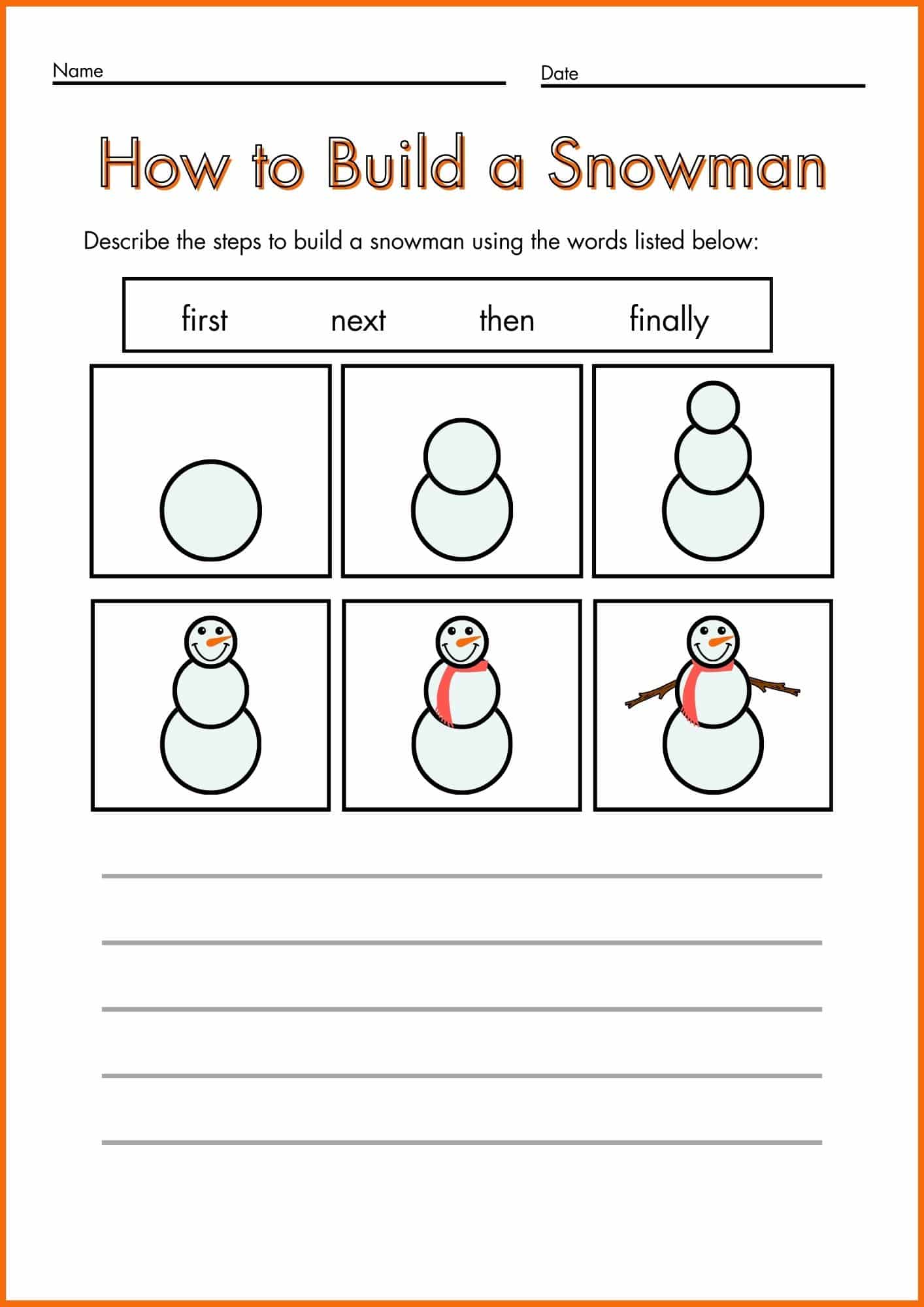 Snowmen and Snowflakes worksheets