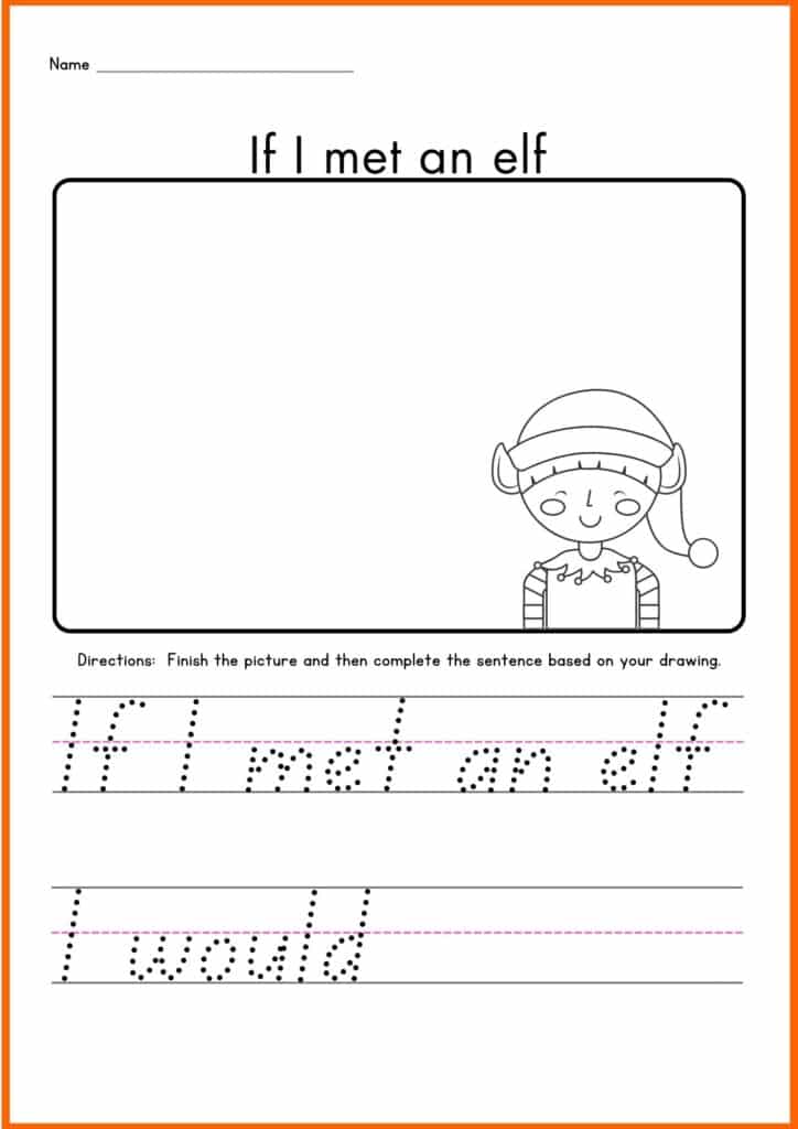 If I met an elf worksheet 2