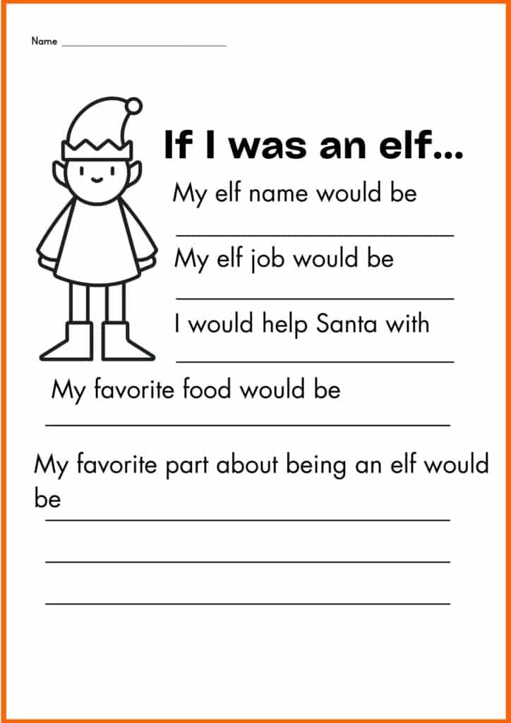 Image showing Elf Self art worksheets