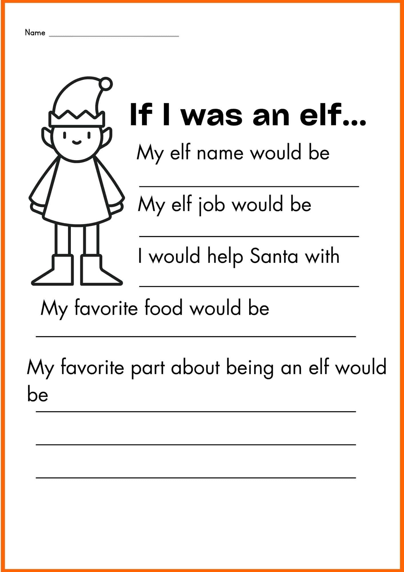 Elf Self art worksheets